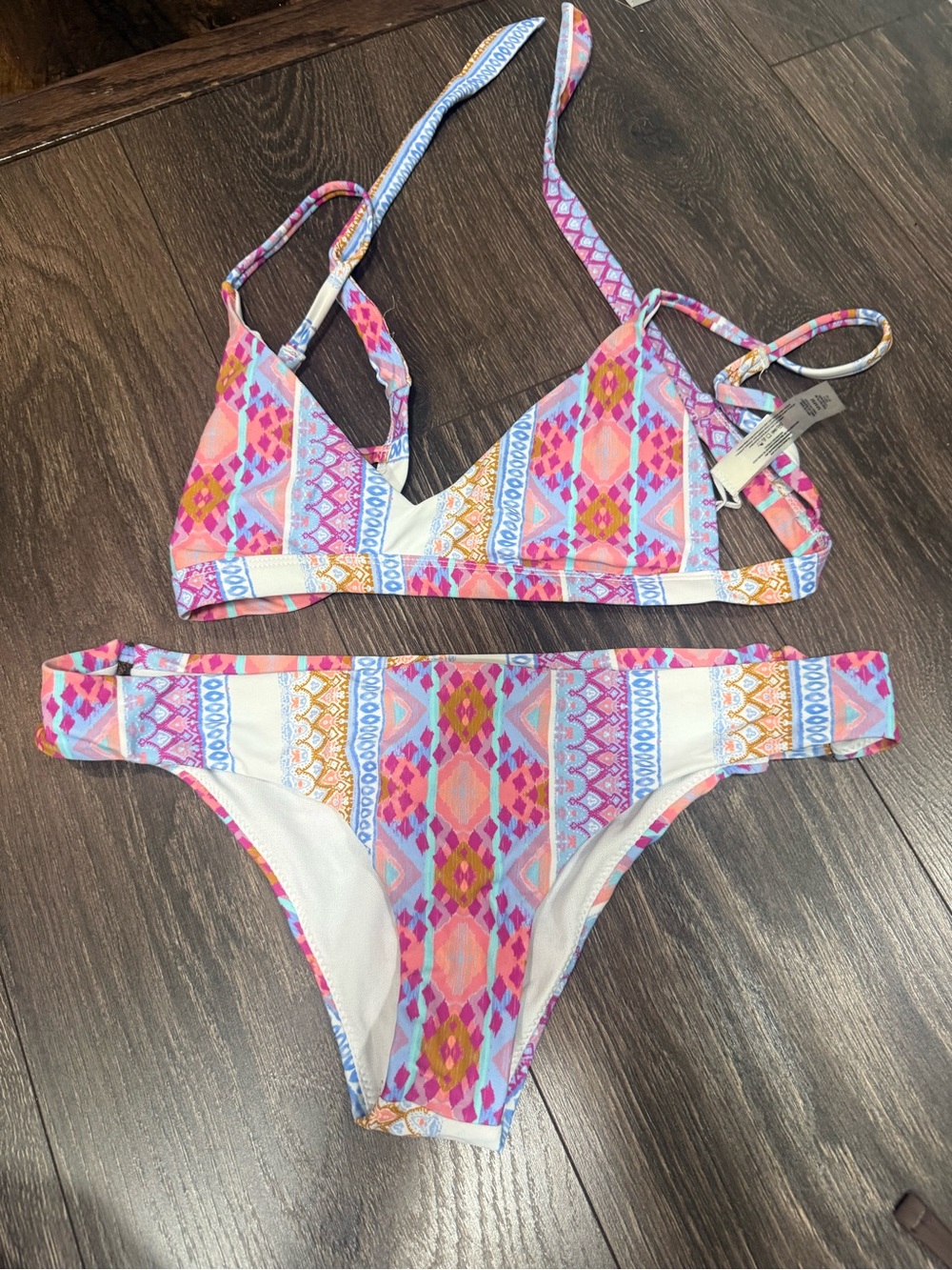 Colorful Geometric Triangle Bikini Set